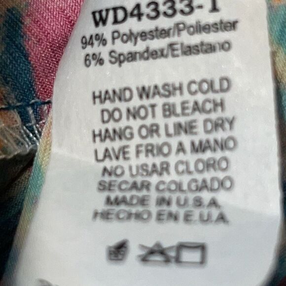 Watercolor Starburst Tye-Dye Top Women 3XLarge Mocha Blue Open Back Sweet Lovely - Picture 10 of 10